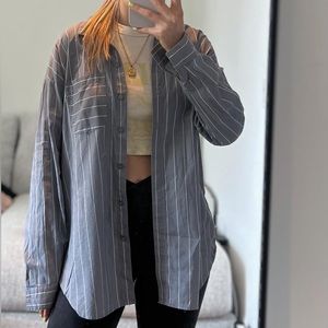striped button up